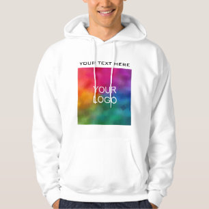 Upload Voeg hier uw bedrijf Logo Mannen wit toe Hoodie