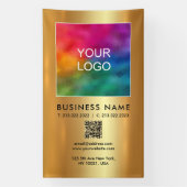 Upload Your Company Logo QR Code Vertical Large Spandoek (Verticaal)