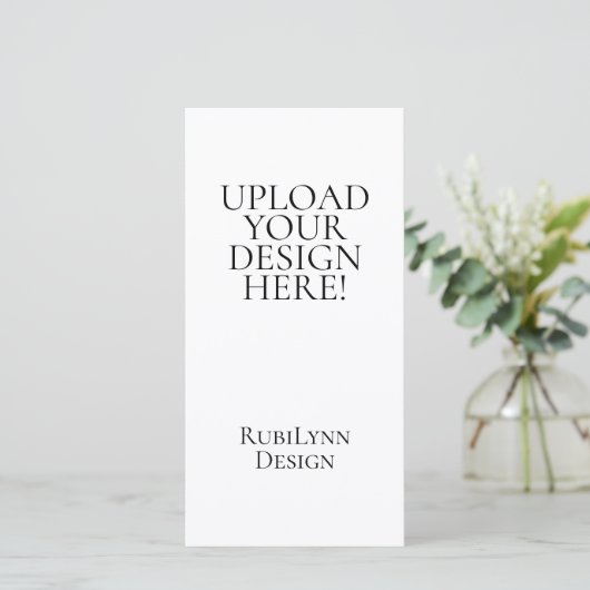 Upload Your Design Here 4x8" Menu Card (Debout devant)
