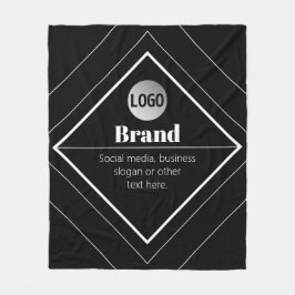 Upload Your Logo & Customizable Text Design Fleece Deken