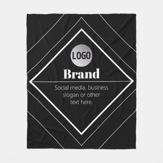 Upload Your Logo & Customizable Text Design Fleece Deken (Voorkant)