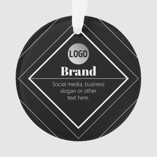 Upload Your Logo & Customizable Text Design Ornament (voorkant)