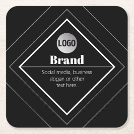 Upload Your Logo & Customizable Text Design Vierkante Kartonnen Onderzetter
