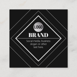Upload Your Logo & Customizable Text Design Vierkante Visitekaartje