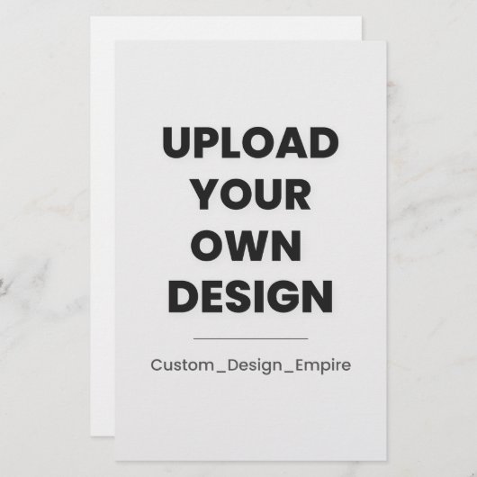 Upload Your Own Design Here | Custom Template Briefpapier (Voorkant / Achterkant)