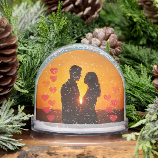 Upload your photo Couple heart Snow Globe (Hiver)