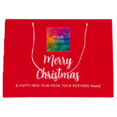 Upload Zakelijk Logo Hier Sjabloon Prettig Kerstfe Groot Cadeauzakje (Voorkant)