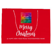 Upload Zakelijk Logo Hier Sjabloon Prettig Kerstfe Groot Cadeauzakje (Achterkant)