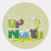 UpNorth Gifts en Apparel Ronde Sticker (Voorkant)