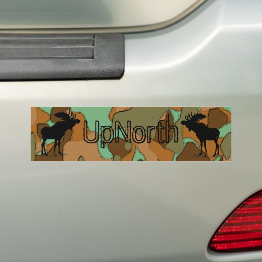 UpNorth Moose Silhouette Camo Lite Bumpersticker (Op auto)