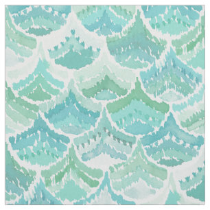 UPPER ECHELON Seafoam Green Scallop Print Fabric Stof