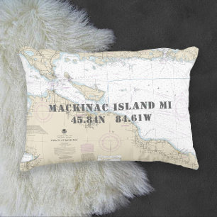Upper Michigan ⚓ Authentieke Nautische Grafiek Buitenkussen
