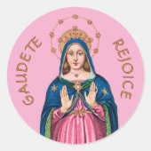 Upper Torso of the BVM on Pink Gaudete Advent Ronde Sticker (Voorkant)