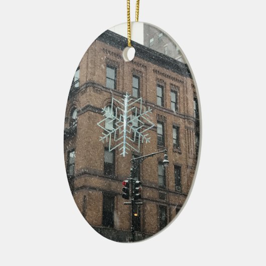 Upper West Side Snowflake NYC Winter Holiday Keramisch Ornament (Links)