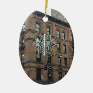 Upper West Side Snowflake NYC Winter Holiday Keramisch Ornament