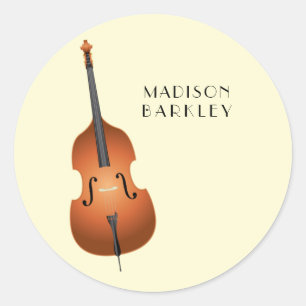 Upright Bass Music Teacher Jazz Ronde Sticker