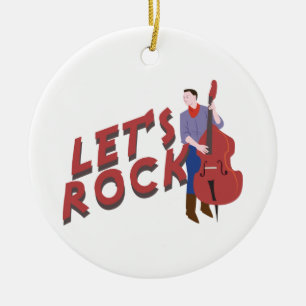 Upright Bass Player Keramisch Ornament