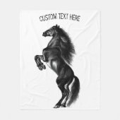 Upright Black Wild Hord - Zwart wit - Tekst toevoe Fleece Deken (Voorkant)