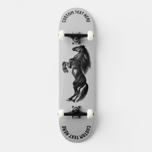Upright Black Wild Horse Skateboard - Aangepaste t (Voorkant)