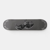 Upright Black Wild Horse Skateboard Jouw tekst Nam (Horizontaal)