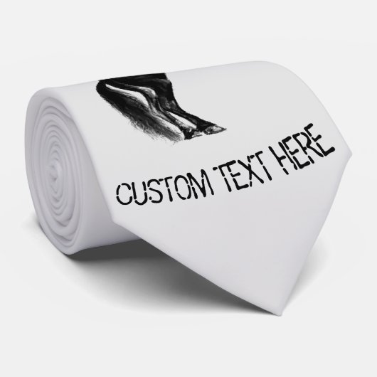 Upright Black Wild Horse Stropdas - Aangepaste tek (Opgerold)