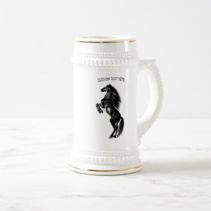 Upright Black Wild Horse - Tekenen - Jouw tekst to Bierpul