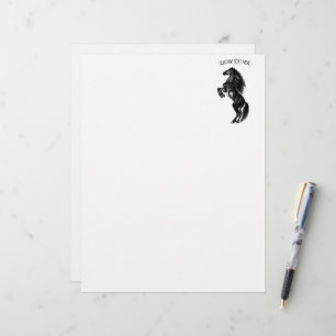 Upright Black Wild Horse - Tekenen - Jouw tekst to Briefhoofd
