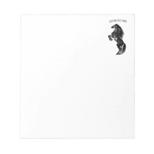 Upright Black Wild Horse - Tekenen - Jouw tekst to Notitieblok