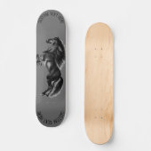 Upright Black Wild Horse - Tekenen - Jouw tekst to Skateboard (Voorkant)