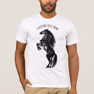 Upright Black Wild Horse - Tekenen - Jouw tekst to T-shirt