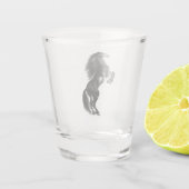 Upright Black Wild Horse - Tekening Shot Glas (Achterkant)