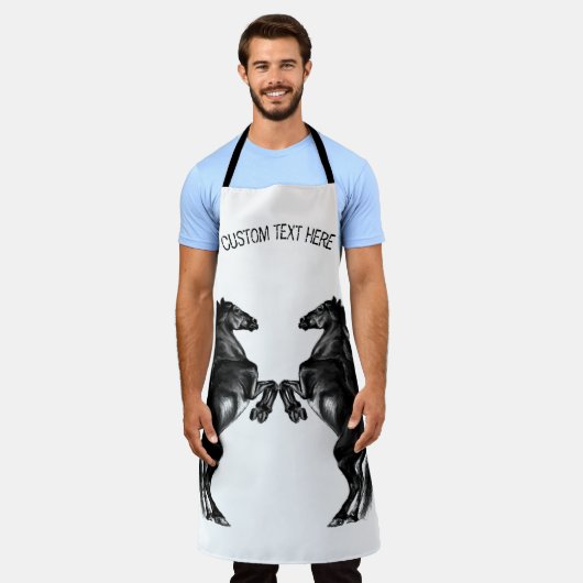 Upright Black Wild Horses Schort met aangepaste te (Gedragen)