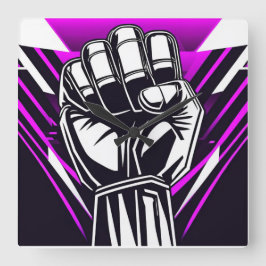 UPRIGHT FIST Comic-scope Vierkante Klok