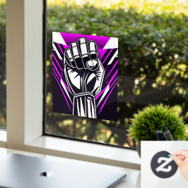 UPRIGHT FIST Vensterklemming met stripfunctie Raamsticker