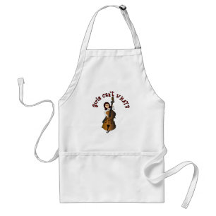 Upright String Double Bass Girl Standaard Schort