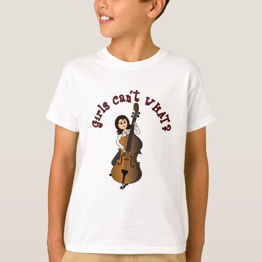Upright String Double Bass Girl T-shirt (Voorkant)
