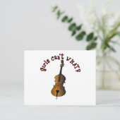 Upright String Double Bass Player Briefkaart (Staand voorkant)
