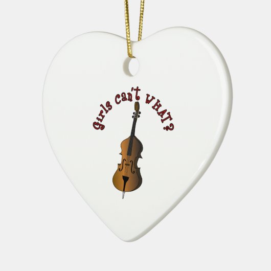 Upright String Double Bass Player Keramisch Ornament (Links)