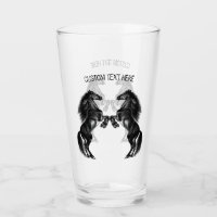 Upright zwarte wilde paarden - Jouw tekst toevoege