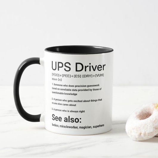 UPS-stuurprogrammadefinitie grappig Mok (Met donut)