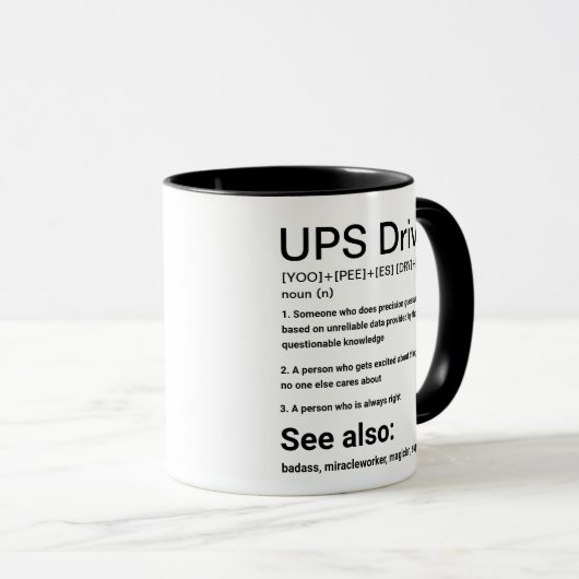 UPS-stuurprogrammadefinitie grappig Mok (Voorkant rechts)