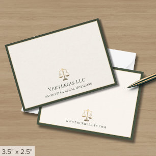 Upscale Attorney Gold Justice Scale Notitiekaartje