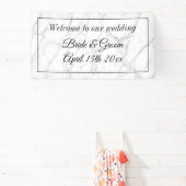 Upscale bruiloft aangepaste witte marmeren welkoms spandoek (Insitu)