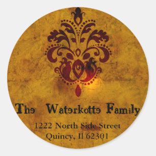 Upscale Fleur-adreslabel Ronde Sticker