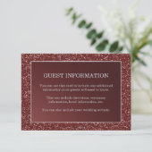 Upscale Marsala Glitter Look Wedding Guest Insert Informatiekaartje (Staand voorkant)