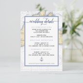 Upscale Nautical Martha's Vineyard Wedding Details Informatiekaartje (Staand voorkant)