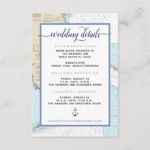 Upscale #Nautical Zuid-Florida #Wedding Details Informatiekaartje