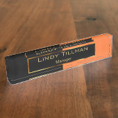 Upscale Oranje en zwart Naambordje (Zijkant)