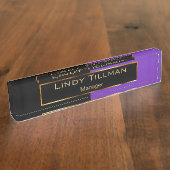 Upscale Paars en zwart Naambordje (Zijkant)