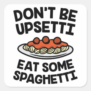 Upsetti Spaghetti Vierkante Sticker